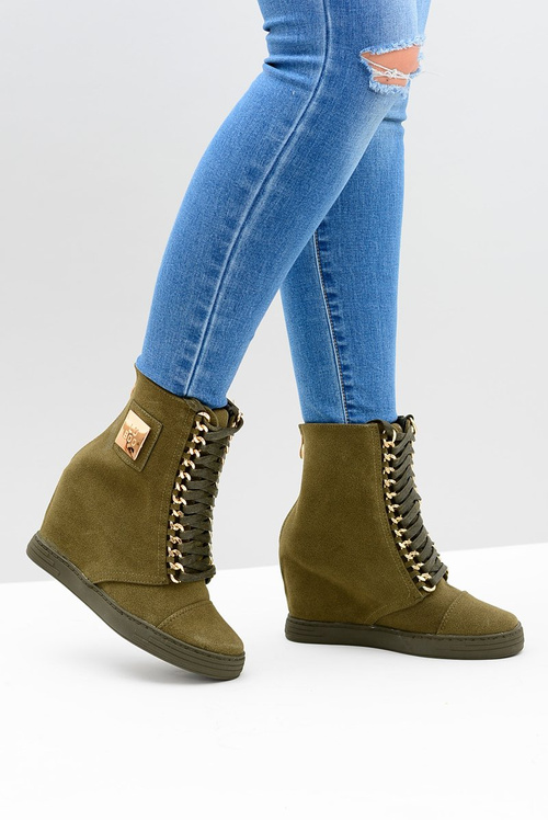 Dámske tenisky lu Boo s reťazami semišu Olive Monica