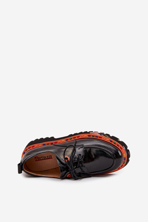 Kožené dámské lakované polobotky Artiker 57C0176 Černé