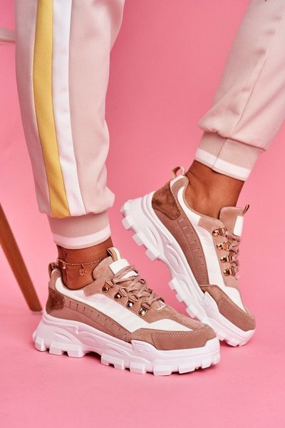 Dámske športové topánky béžové biele palmy