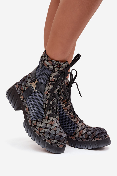 Kožené pracovné čižmy pre ženy Maciejka 07072-03 Multikolor