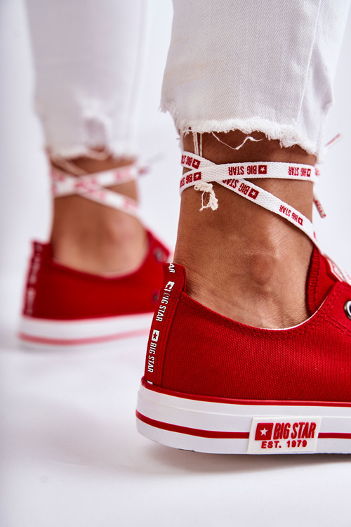 Dámské Materiál Sneakers Big Star KK274104 Červená