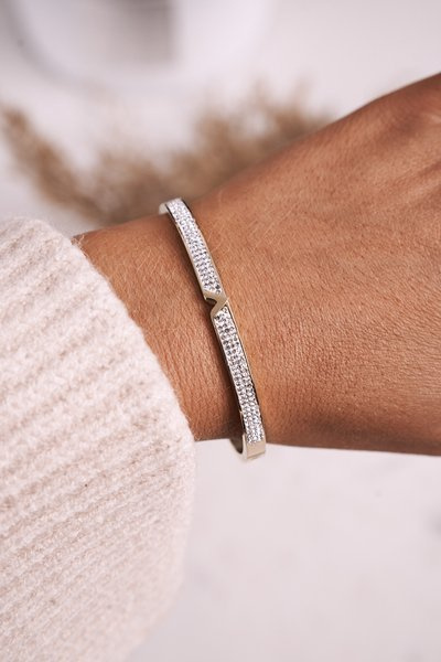 Ocelový Náramek S Kubickým Zirkonem Zlatý Venus