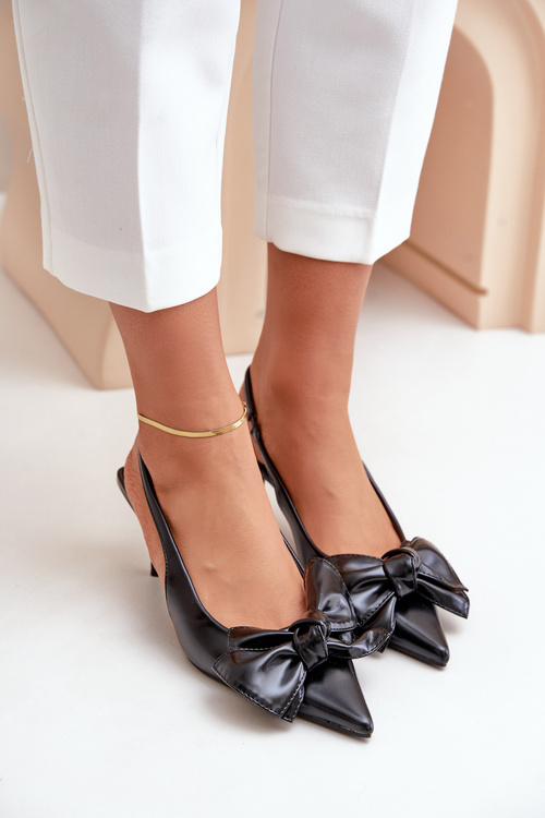 Lodičky S Mašlí Eko Kůže Černé Emirenna