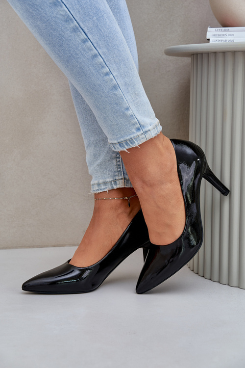 Lodičky Z Lakované Eko Kůže Černé Sanalitia