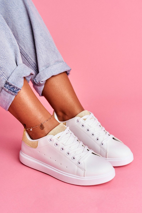 Dámske športové biele topánky s béžou Milly