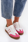 Kožené perforované dámske tenisky Zazoo N1318 Bielo-Ružové