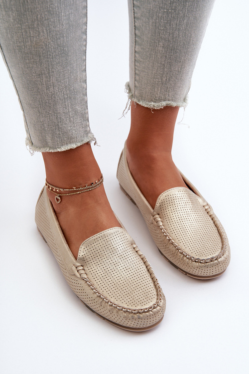 Dámske zlaté mokasíny Ranica