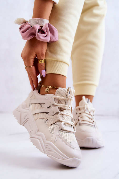 Ženské športové topánky tenisky béžové odvážne