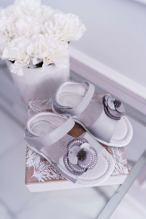 Dětská Sandály Pro Holčičky Suchý Zip Šedé Flamenko