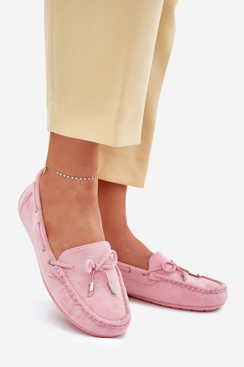 Dámske svetloružové mokasíny