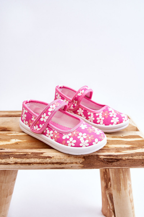 Detské baleríny s ružovými kvetmi Noe