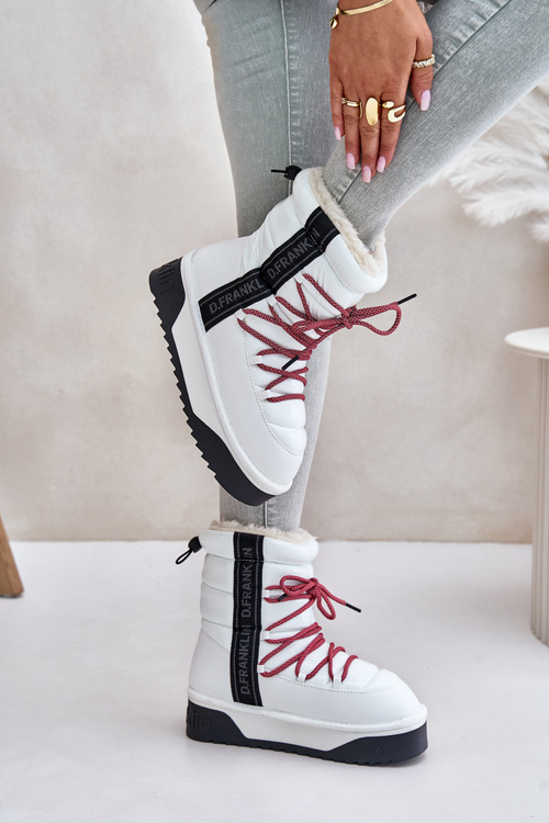 Dámské sněhule na tlusté podrážce veganské D.Franklin DFSH371007 bílé