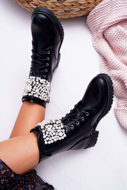 Dámska plochá vojenská päta Čierny bemmer