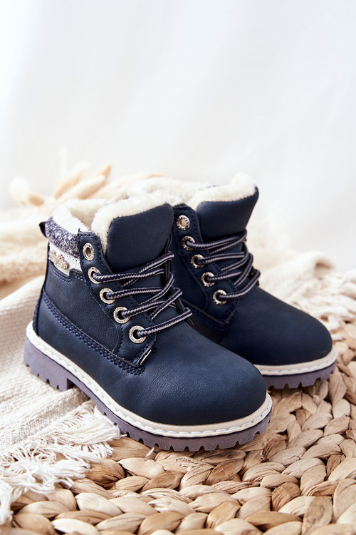 Izolované pasce pre deti s kožušinovým námorníckym modrým estee