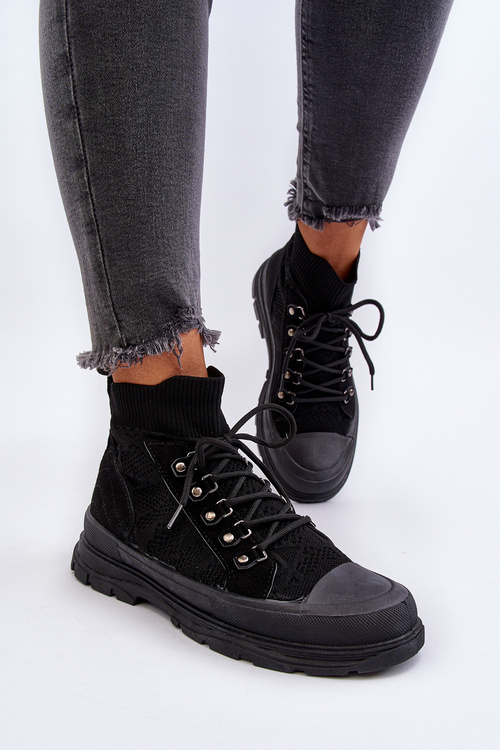 Dámské tenisky s elastickou svrškem Černé Kalyne