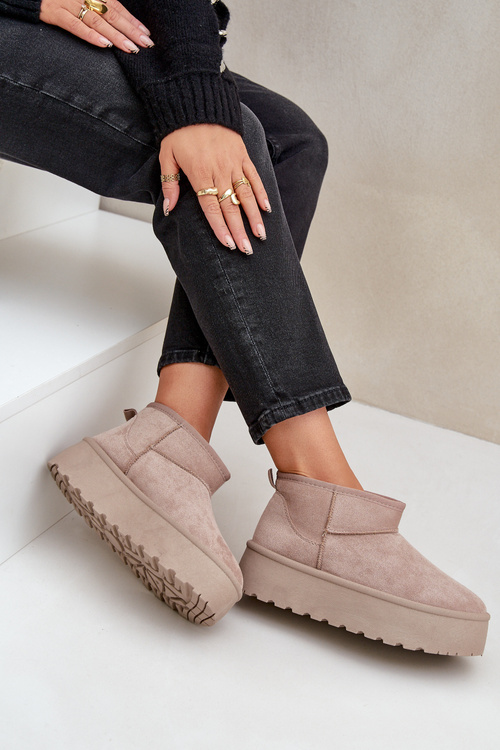 Dámske Snehové Topánky Na Platforme Béžové Ninala