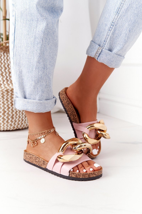 Nazouváky Na Korkové Podrážce S řetízkem Růžové Last Dance