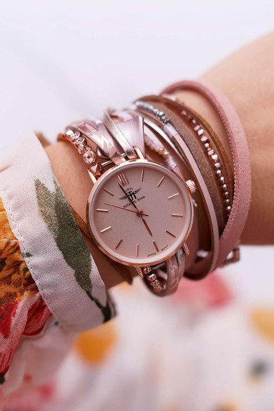 Dámské Hodinky Michael John Zabalené s Magnetem Růžové Lanell