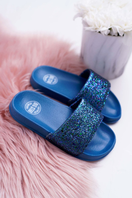 Dětské Nazouváky Big Star Tmavě Modré Brokátové AA374089