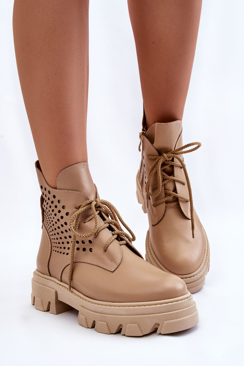 Kožení pracovníci s otvoreným béžovým vzorom Abilene