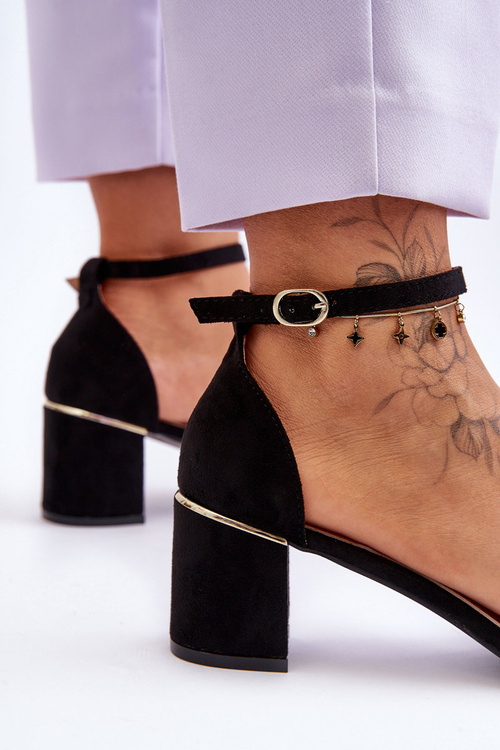 Sandály Na Stabilním Podpatku Černá Palermo