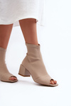 Zazoo 2876 Dámske topánky na vysokom opätku s otvorenými špičkami Beige