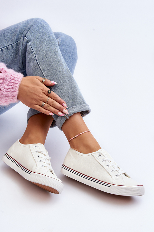 Dámske tenisky z ekokože biele Lirean