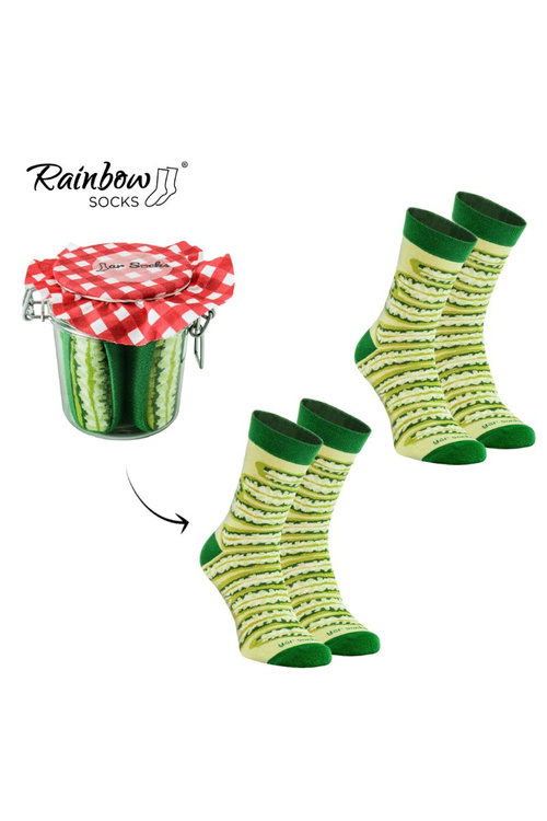 Ponožky Rainbow Socks Zelenina Ve Sklenici Okurky 2 Páry