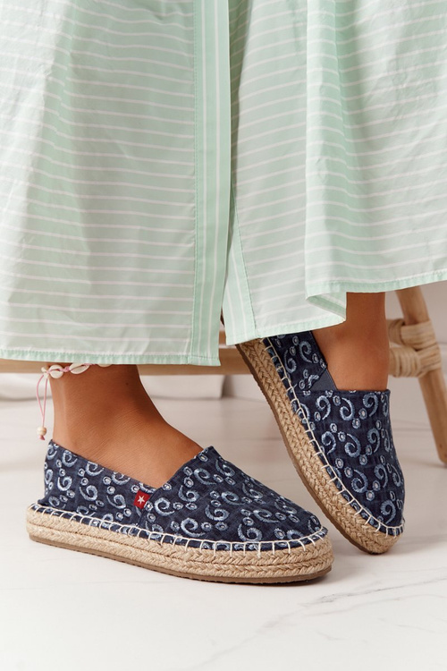 Espadrilky Na Pletené Podrážce Big Star AA274628 Tmavě Modre
