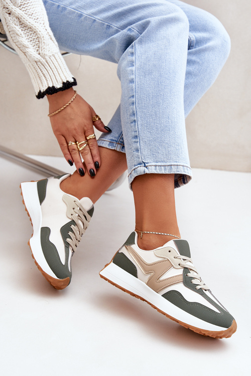 Dámske Športové Topánky Tenisky Béžovo-Zelené Britma