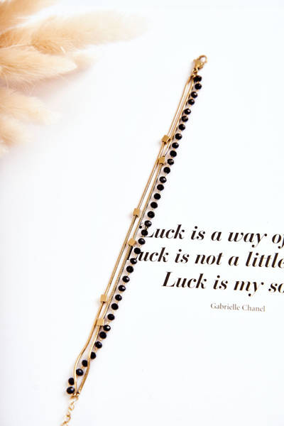 Dámský dvojitý náramek Mini čtverce Gold-Black