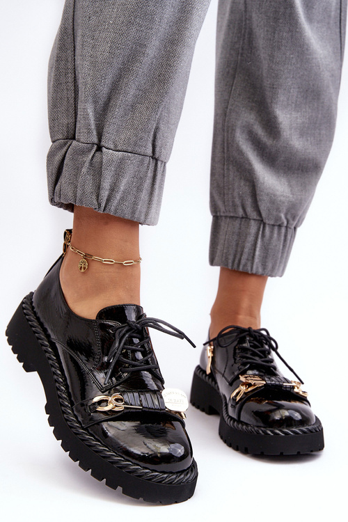 Dámské lakované polobotky D&A MR870-81 černé