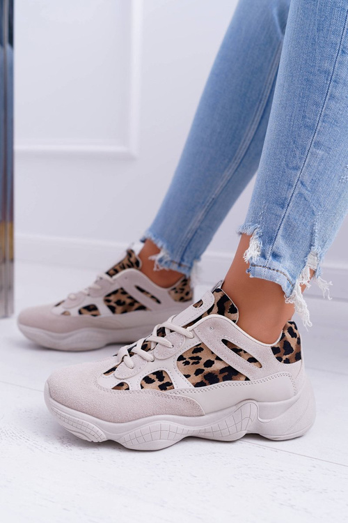 Dámská Sportovní Obuv Leopard Béžové Thai
