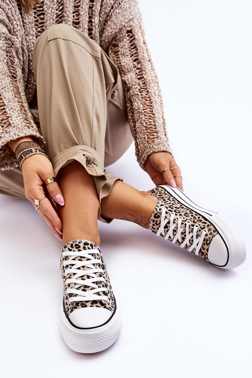 Dámské Tenisky Na Robustní Platformě Béžová a černá Ember