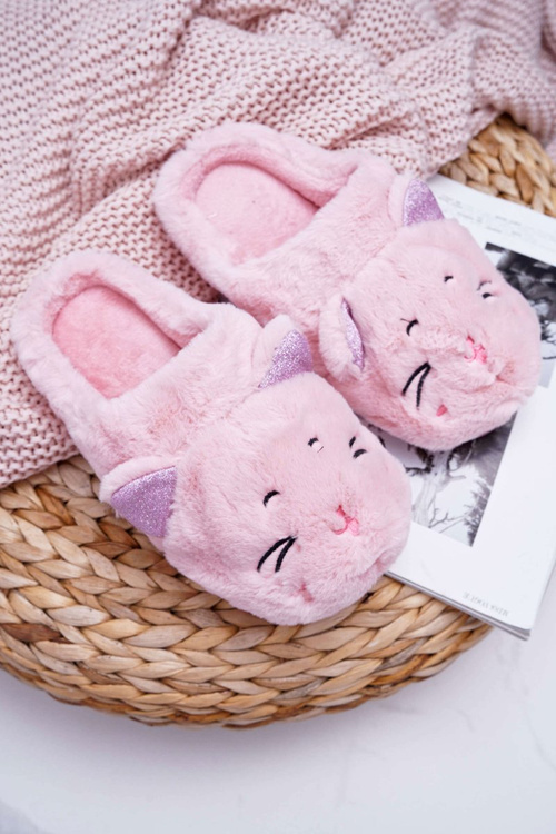 Dámské pantofle kočka s ušima růžové Sleppyhead