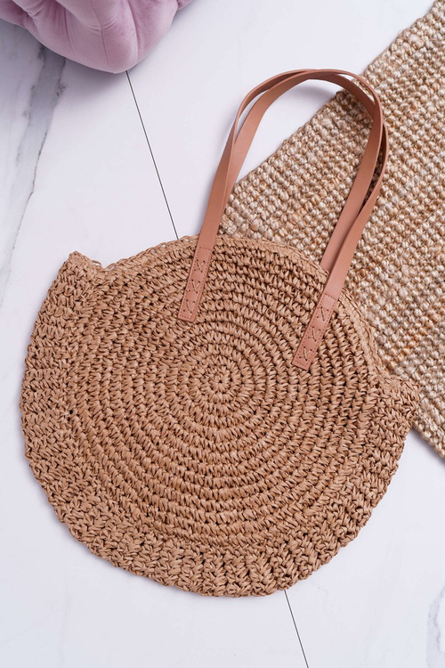 Dámska opletená taška 100% Luna Camel Paper