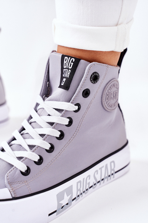 Vysoké Tenisky Na Platformě Big Star II274016 Šedé