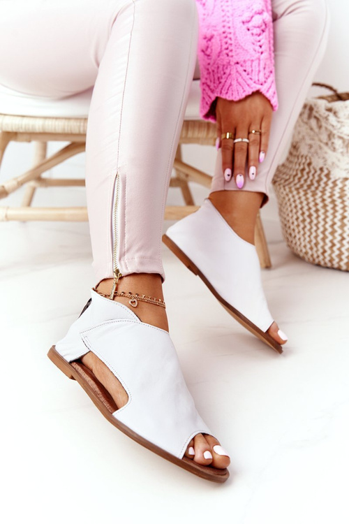 Dámske kožené sandále Nicole 2622 biele