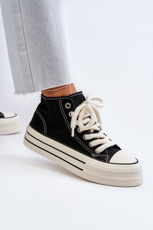 Dámské tenisky na platformě černé Aineri