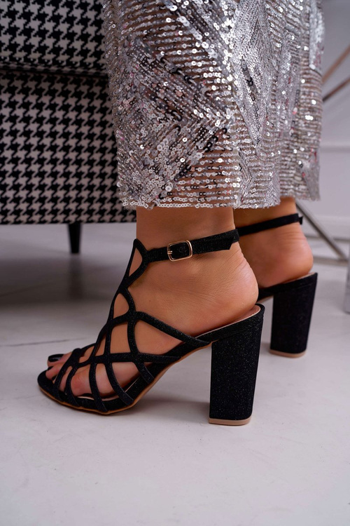 Dámske sandále na čiernom prístave Get Glitter