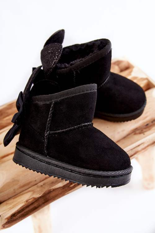 Dívčí teplé sněhule s mašlemi Černe Meriva