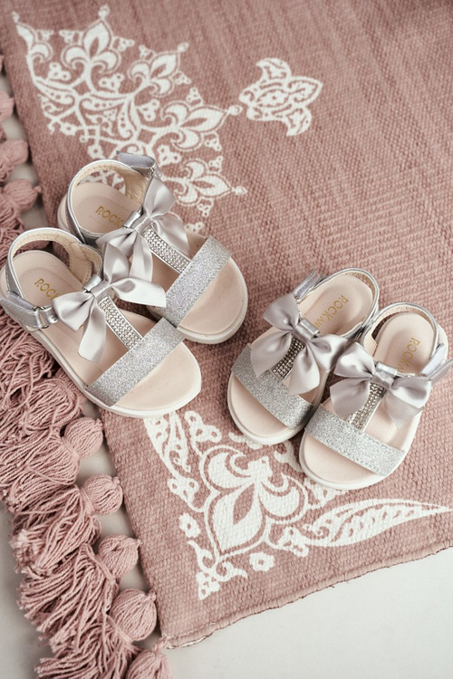 Dětské Sandály pro Dívky na Suchý Zip Stříbrné Bella