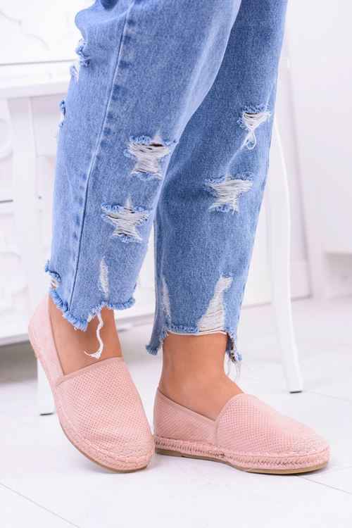 Espadrilles Dámske tenisky Estelle práškovú ružovú farbu