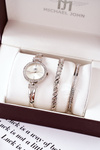 Sada Hodinky A Dva Náramky Michael John Stříbrné