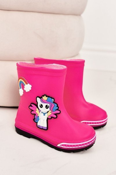 Detské galoshes s poníkom fuchsia