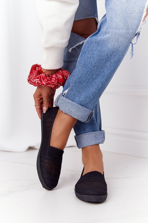 Prolamovane Kožené Tenisky Slip-On Černé Chillout