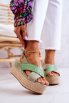 Dámské sandály na platformě zelené Emmalee