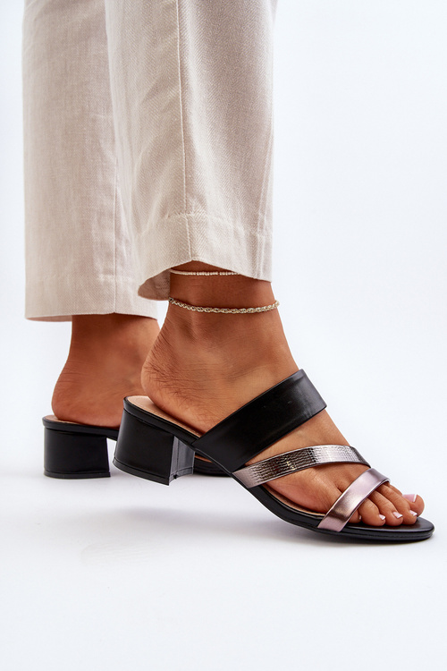 Dámské sandály na nízkém podpatku černé Rosila