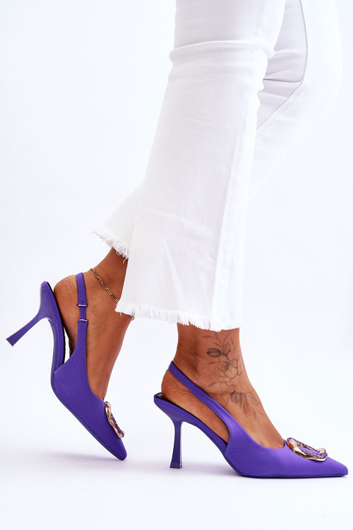 Módní odznaky se zdobením a kubickými zirkony fialové Alexia