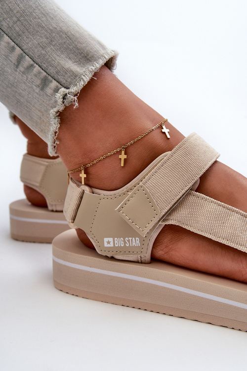 Dámské sandály na platformě Big Star NN274A535 béžové